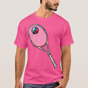 Tennisracket en bal vlag van Rusland T-shirt