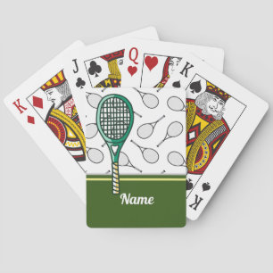 Tennisracket met naam pokerkaarten