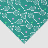 Tennisracketpatroon Emerald Green Tissuepapier (Detail)