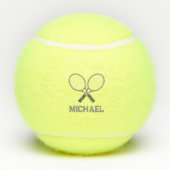 Tennisrackets en naam tennisser tennisballen (Achterkant)