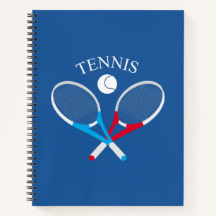 Tennisrackets en tennisbal notitieboek