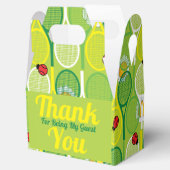 tennisrackets met ladyvogels bedankdoosjes (Geopend)