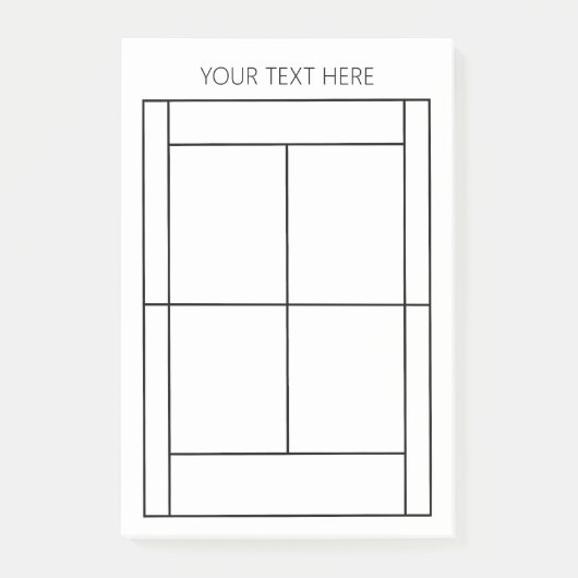 Tennisrecord Post-it Notes - Aangepaste tekst (Voorkant)