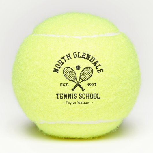 Tennisschool gepersonaliseerd tennisballen (Voorkant)