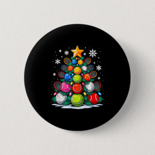 Tennisser Kerstboom Licht Xmas Tennis Lov Ronde Button 5,7 Cm