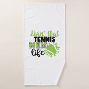 Tennisser Leven als een tennis mama Badhanddoek