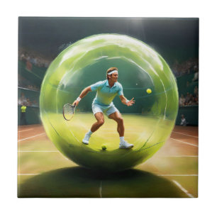Tennisser op het veld, tegeltje