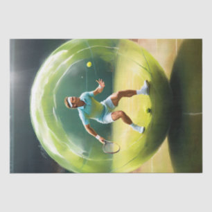 Tennisser op het veld, tissuepapier