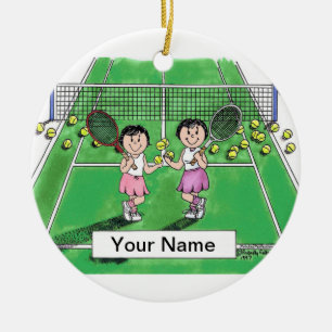 Tennissers - Vrouw & Vrouw Keramisch Ornament