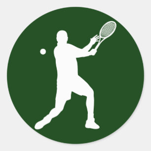 tennissilhouettes ronde sticker