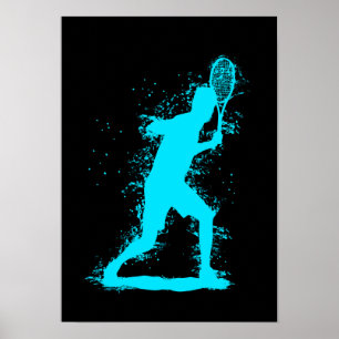 Tennisspeler - Abstracte Aquarel Kunst Poster