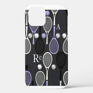 Tennisspeler naam letters gepersonaliseerd sportte iPhone 12 hoesje