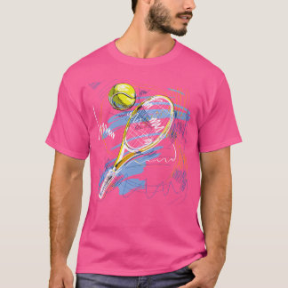 Tennisspeler Racket Ball Pencil Art Cool Sports T-shirt