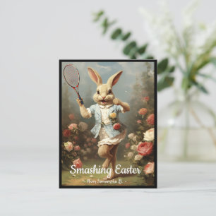  tennisspeler schattig paashaas feestdagenkaart