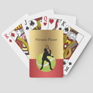 Tennisspeler Silhouet en Bal Personaliseer Pokerkaarten