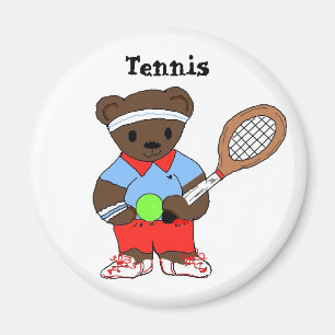 Tennisspeler van knuffelbeer magneet