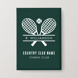 Tennisspelers en Country Club Naam Groen Button