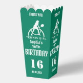 Tennisster Meisje, Verjaardag Meisje Favoriete Box Bedankdoosjes (Achterkant)