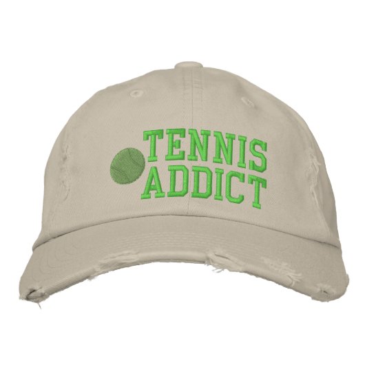 Tennisverslaafde geborduurd Pet (Voorkant)