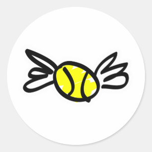 tennisvleugels ronde sticker