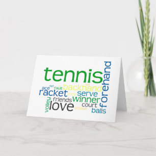 Tennisvoorwaarden Groet of Opmerking Kaart