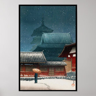 Tennô-ji Tempel in Osaka hasui kawase shin hanga Poster