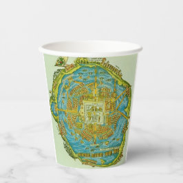 Tenochtitlan Kaart Oude Azteekse hoofdstad Papieren Bekers