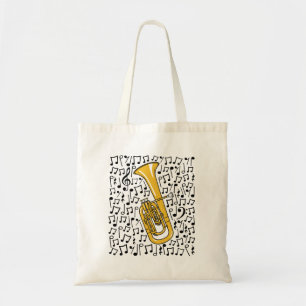 Tenor Horn Musical Notes Brass Muziekdocent Tote Bag