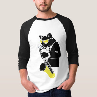Tenor Sax Cat - Geel T-shirt