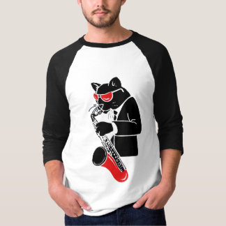 Tenor Sax Cat - Rood T-shirt