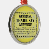 Tenor Sax Licence Ornement en métal (Droite)
