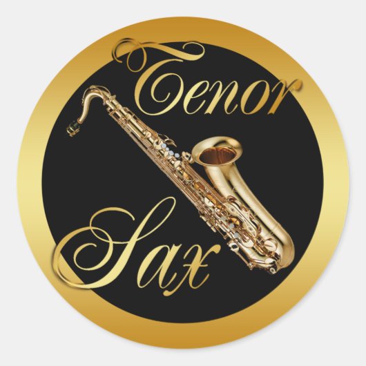 TENOR SAX RONDE STICKER (Voorkant)