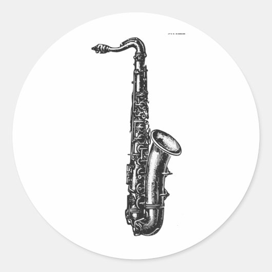 Tenor Saxophone Ronde Sticker (Voorkant)