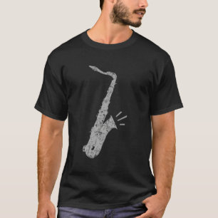 Tenorsaxofoon Grijs Links Saxofonist Sax T-shirt