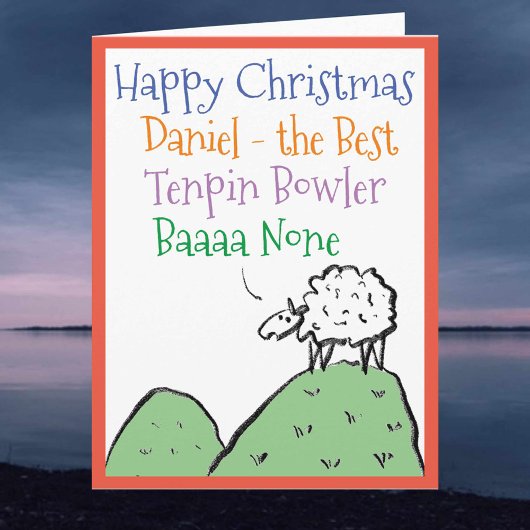 Tenpin Bowler Happy Kerstmis Kaart