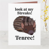 Tenrec dier grappig kaart (Gele Bloem)