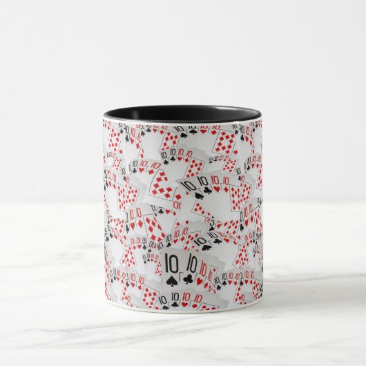 Tens, pokerkaarten, zwarte Combo Coffee-Mok Mok (Midden)