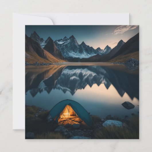 Tent, bergen en het meer Camping Theme Art (Voorkant)