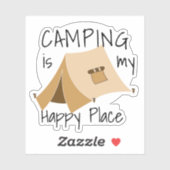 Tent Camping Vinyl Sticker (Vel)