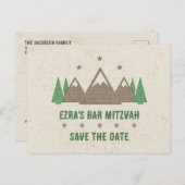 Tent Canvas Camping Bar Mitzvah De datum opslaan Briefkaart (Voorkant / Achterkant)