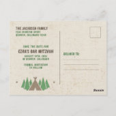 Tent Canvas Camping Bar Mitzvah De datum opslaan Briefkaart (Achterkant)