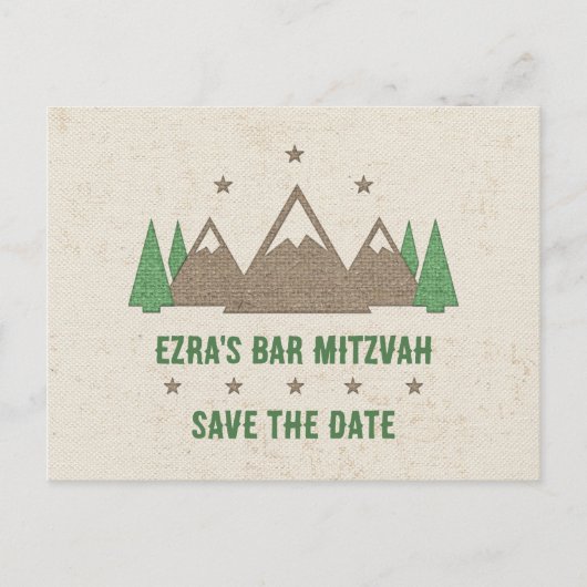 Tent Canvas Camping Bar Mitzvah De datum opslaan Briefkaart (Voorkant)