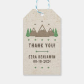 Tent Canvas Camping Bar Mitzvah Gepersonaliseerde Cadeaulabel (Achterkant)