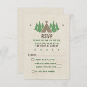 Tent Canvas Camping Bar Mitzvah RSVP Kaartje (Voorkant / Achterkant)