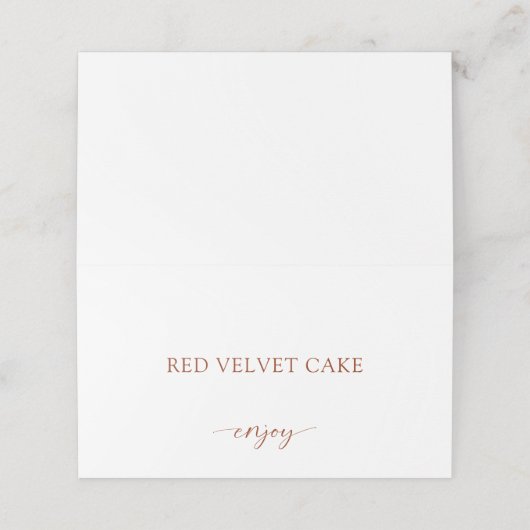 Tent Food Label Bruiloft Buffet Terracotta Roest (Buitenkant ongevouwen)