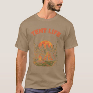 Tent Leven Camping Zomer KamperenTropisch Wandel W T-shirt