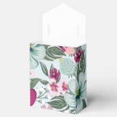 Tent Papier Favor Box Tropische bloemen op Blue Om Bedankdoosjes (Geopend)