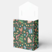 Tent Party Favor Gift Box Green Christmas Pattern Bedankdoosjes (Geopend)
