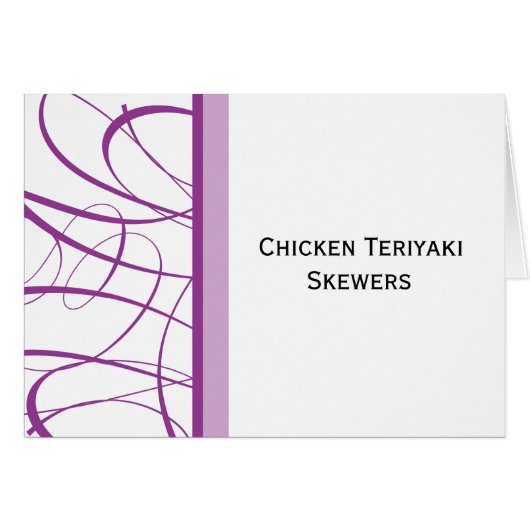 Tent/tabelkaart van het Paarse buffet-menu (Voorkant Horizontaal)