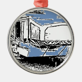 Tent Trailer op blauw Metalen Ornament